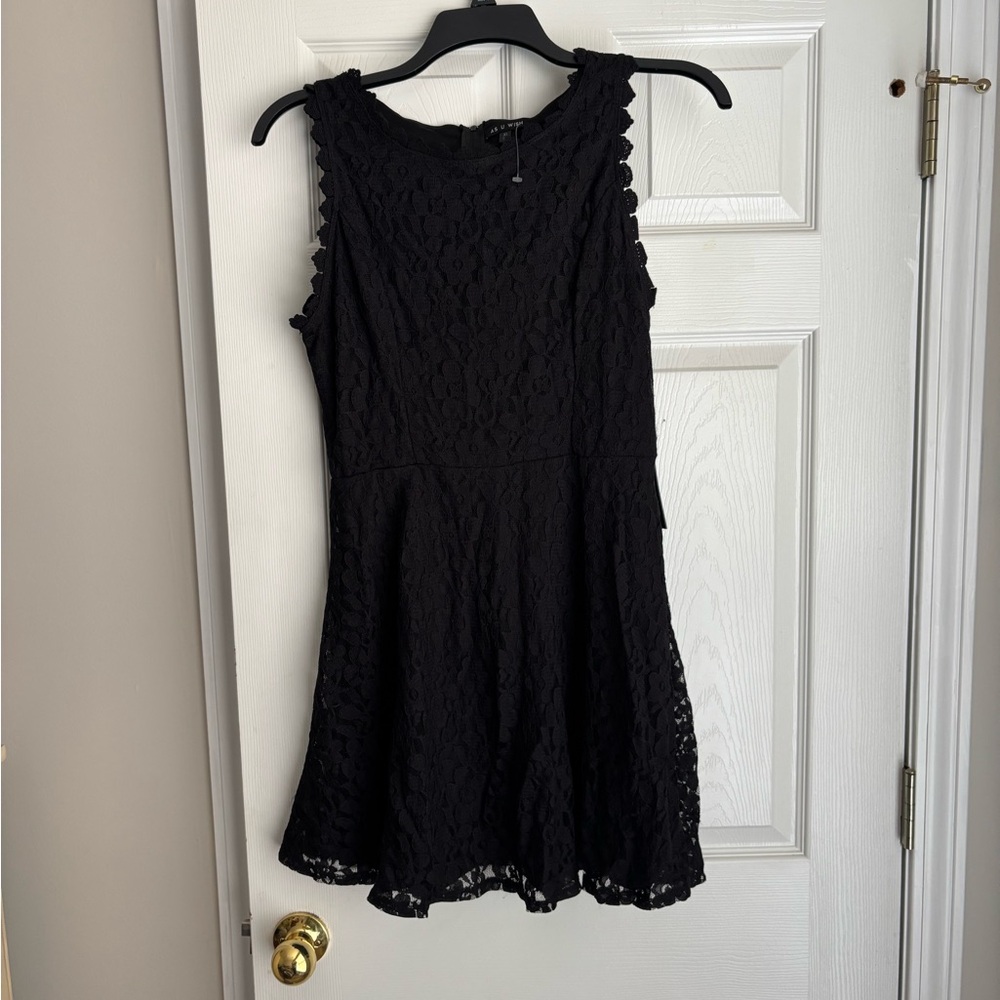 As U Wish Black Lace Mini Dress
